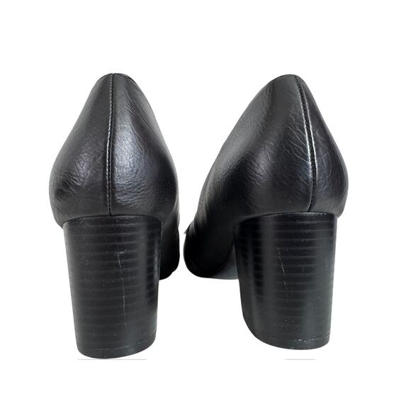 NEW!! "NATURALIZER" Womens SZ 9.5 Blk Fringe Buckle Chunky Heel Slip On Shoe - Picture 3 of 8